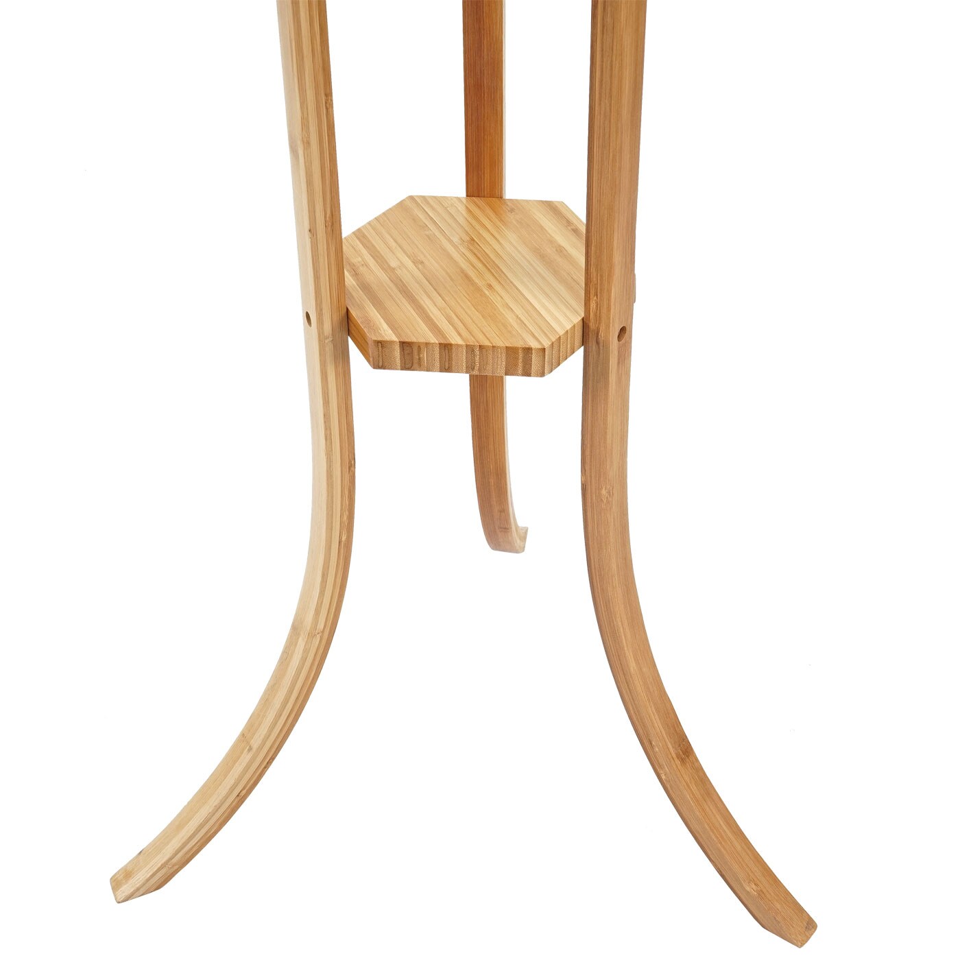 Garderobenständer MCW-D89, Standgarderobe Garderobe Kleiderständer, Holz Bambus 177x48x48cm