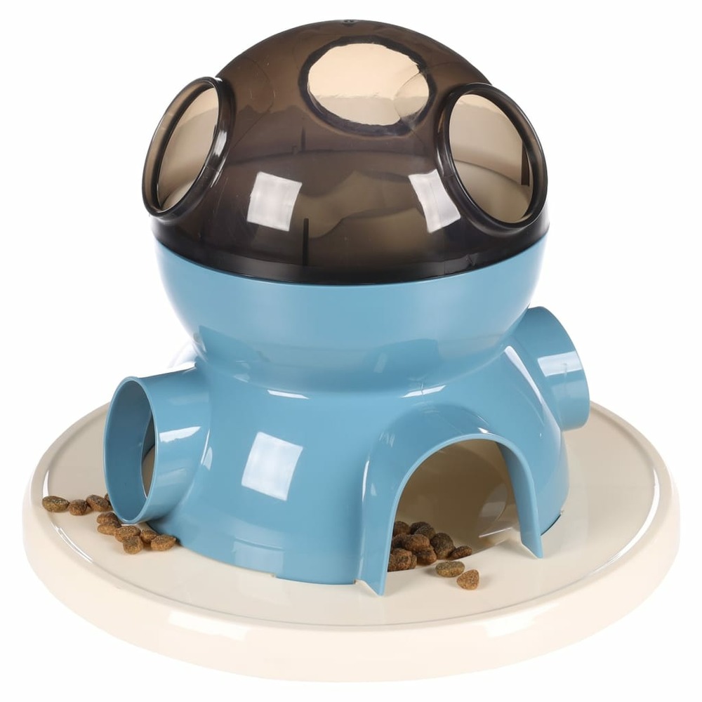 Distributeur de friandises pour chats diso blanc et bleu