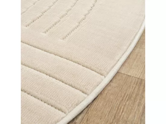 Tapis rond intérieur extérieur Ø160cm en relief ARC6EL Beige ton sur ton