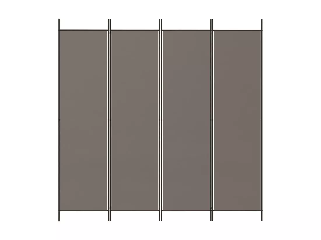 Cloison de séparation 4 panneaux Anthracite 200x220 cm Tissu