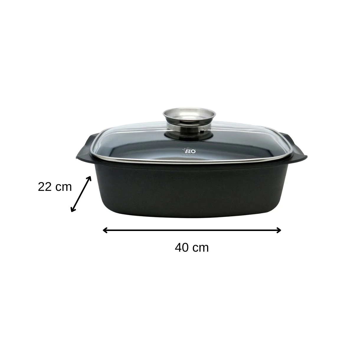 Cocotte rectangulaire avec couvercle 4,6 litres Alucast Elo