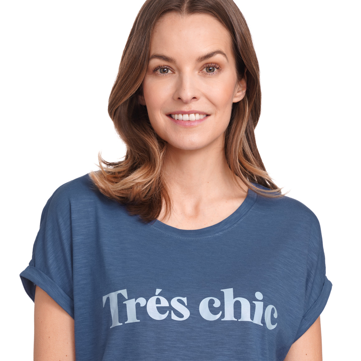 Gina Benotti Damen T-Shirt mit Print blau