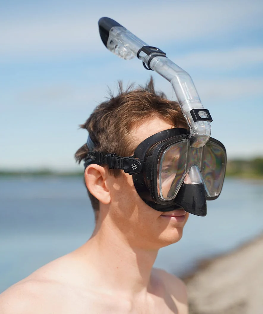 Watery fullface dykkermaske til voksne - Pearl - Sort