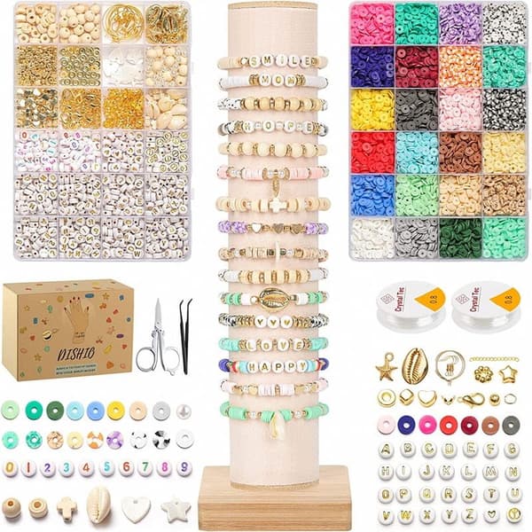 Clay Beads / Heishi Beads Bohemian Kit - KREA DIY Smykkesett med forskj. perler - 6000 stk
