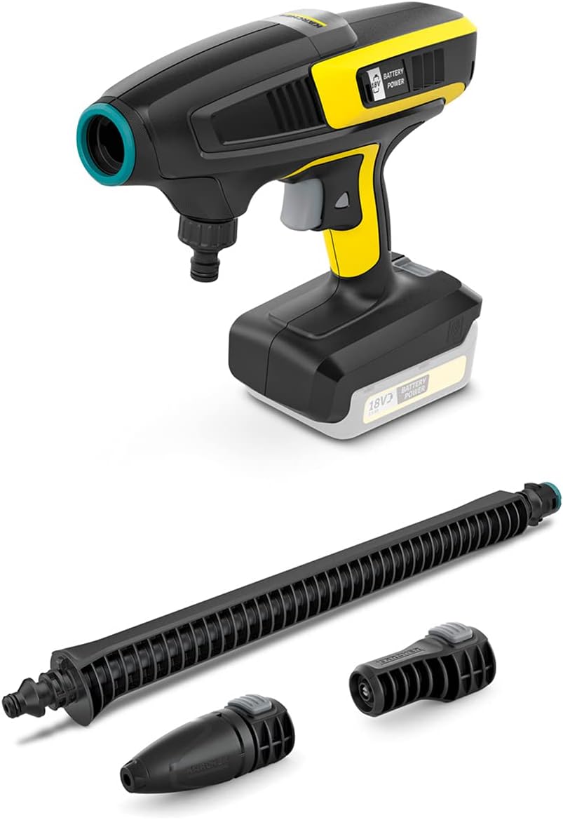 Kärcher 18 V Akku-Druckreiniger KHB 6 Battery, Druck: 24 bar, Flachstrahldüse, Rotordüse, Quick Connect, Gartenschlauchanschluss A3/4