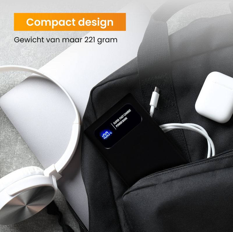 R2B - Powerbank - 10.000 mAh - Geschikt voor iPhone en Samsung - Snellaadfunctie