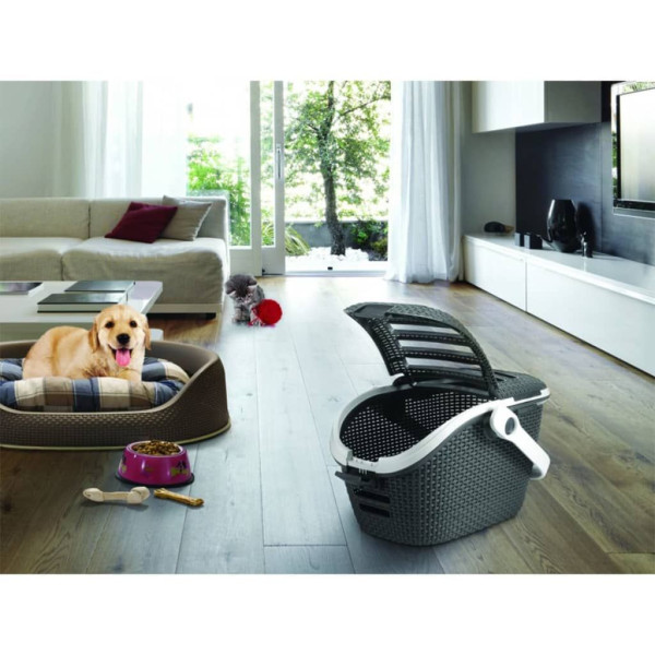 Curver panier de transport animaux de compagnie 51x38x33 cm anthracite