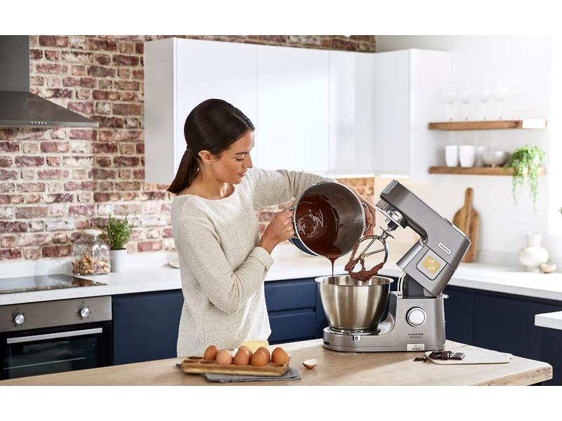 Kenwood Küchenmaschine Titanium Chef Patissier XL Silber Vielseitiges Küchengerät mit Wärm- und Wiegefunktion