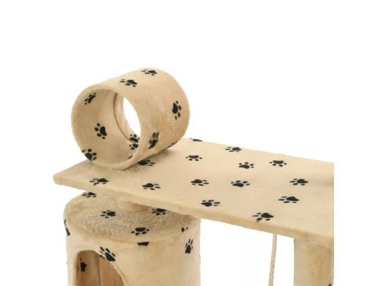 Arbre à chat avec griffoir en sisal 140cm Beige Motif de pattes