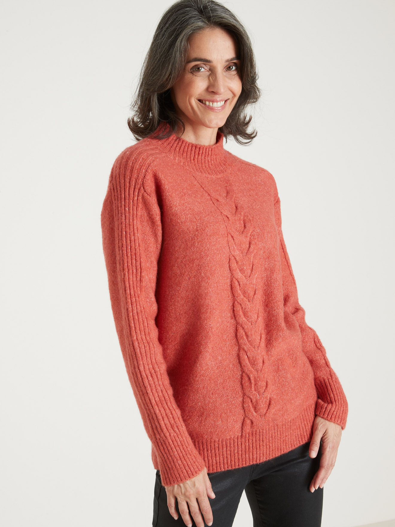 Pull col montant en jersey envers