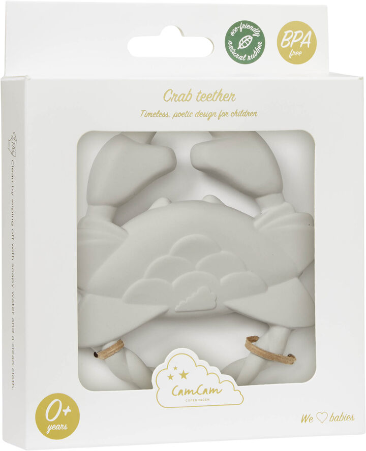 Cam Cam Copenhagen Crab Teether, Classic Grey Classic grey