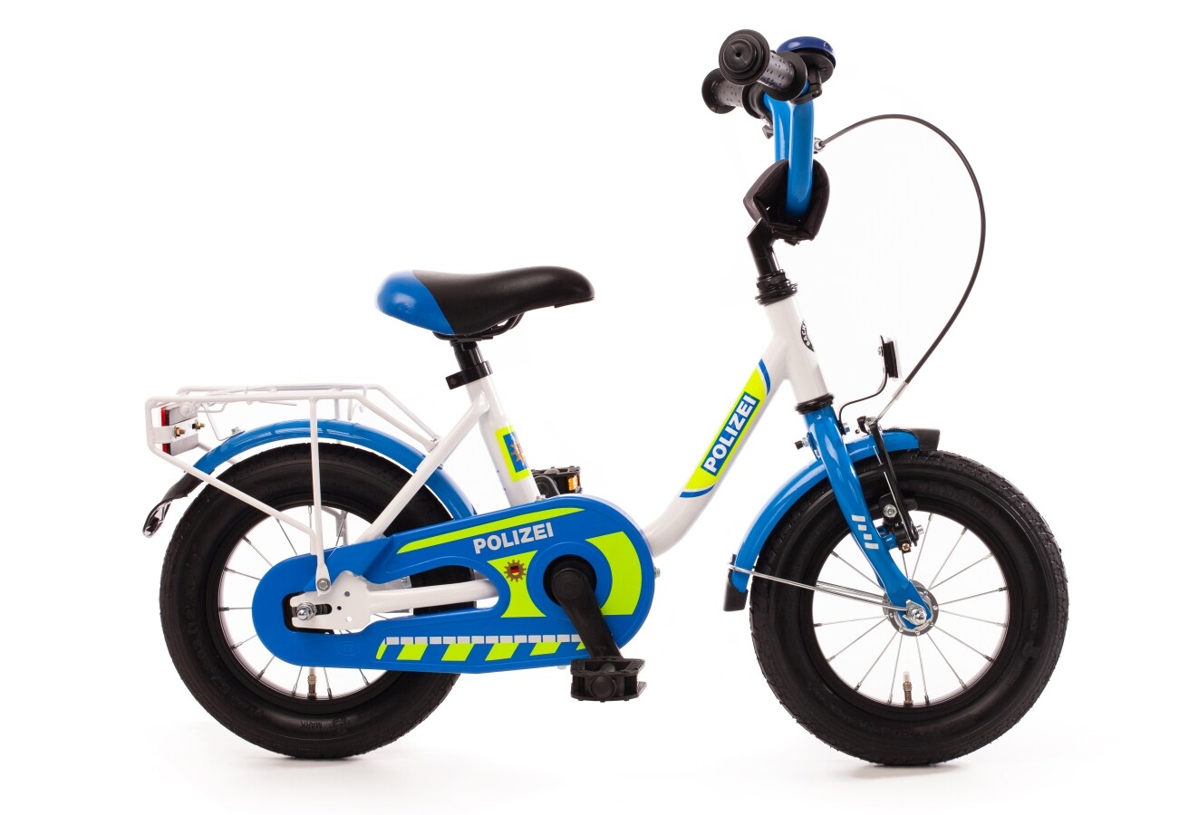 Bachtenkirch Kinderfahrrad POLIZEI, kristall-weiß/blau/neon, 12
