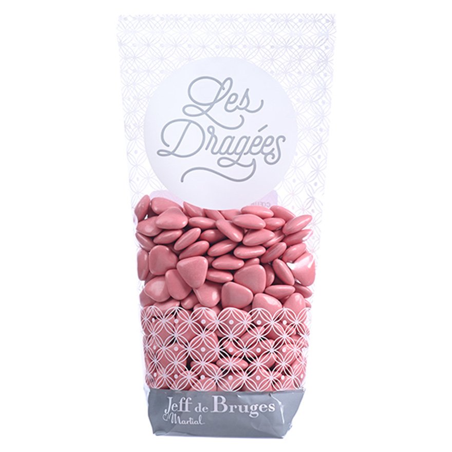 Sachet petits coeurs « pétale d’amour » chocolat au lait rose pétunia