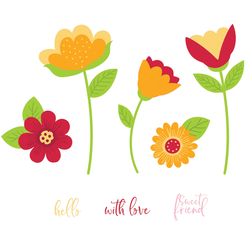 SIZZIX Whimsy Bloom Stempelset, 22 Stück, Blumen