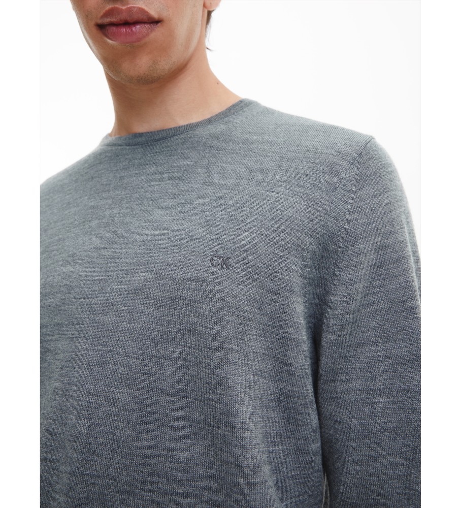 Suéter cinza de lã merino da Calvin Klein