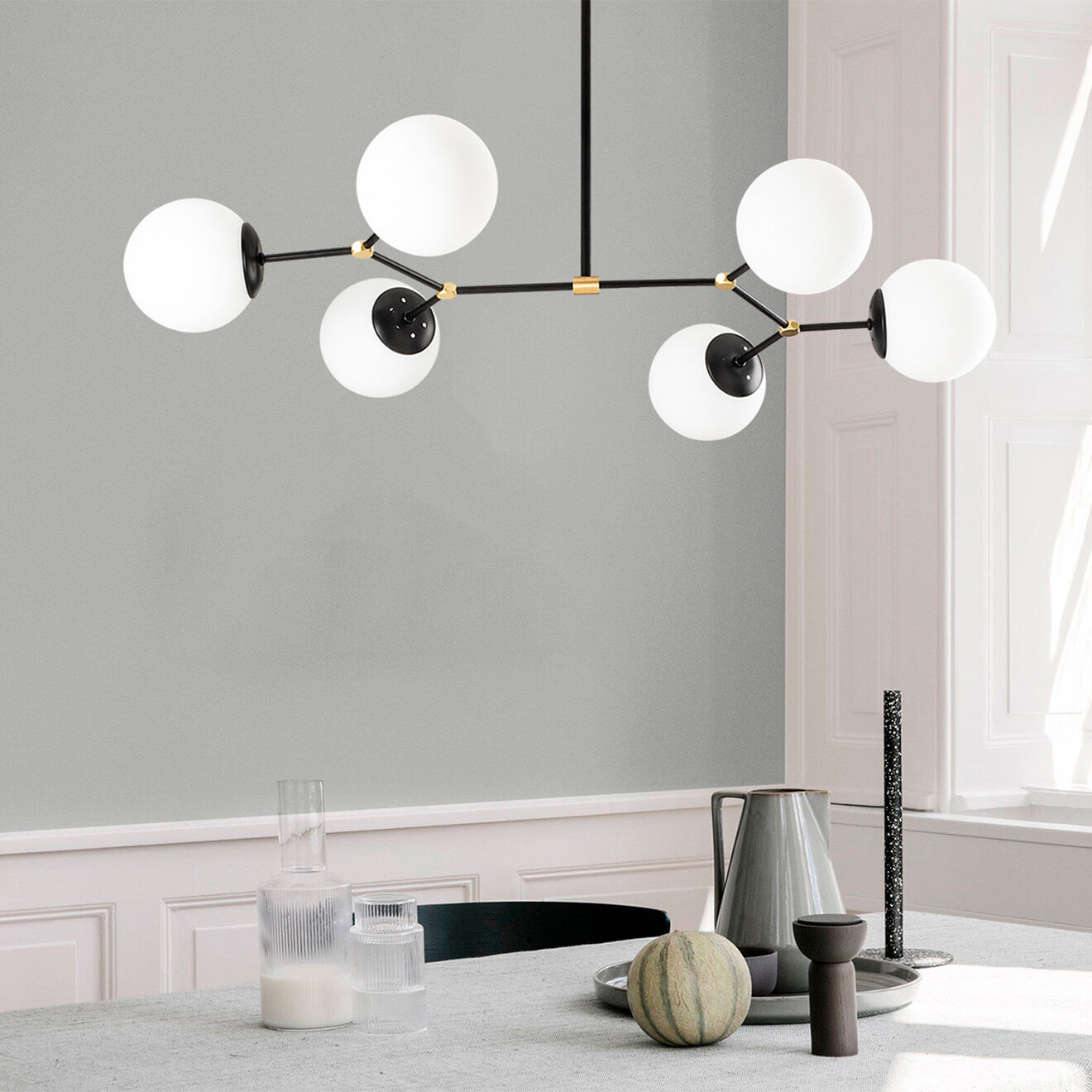 Opviq Lustre Damar noir/blanc - 100x58x80 cm