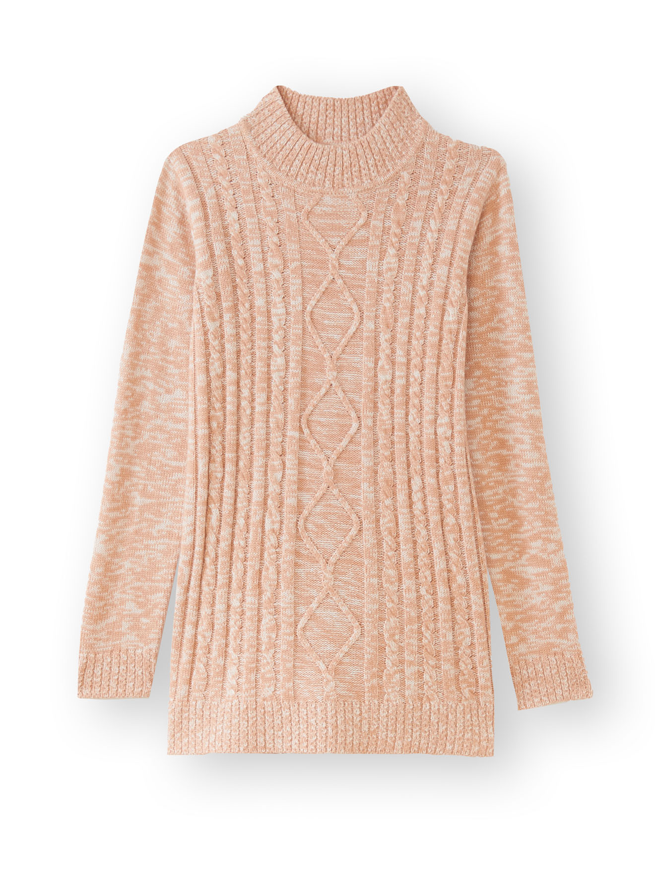 Pull col montant maille torsadée