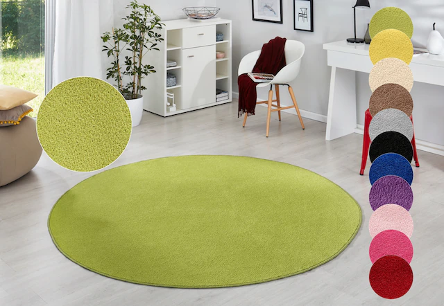 HANSE Home Teppich »Fancy« rund 7 mm Höhe Kurzflor, Weich, Einfarbig, Wohnzimmer, Schlafzimmer, Esszimmer