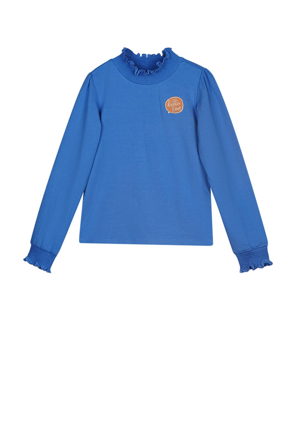Moodstreet longsleeve Laure met printopdruk helderblauw