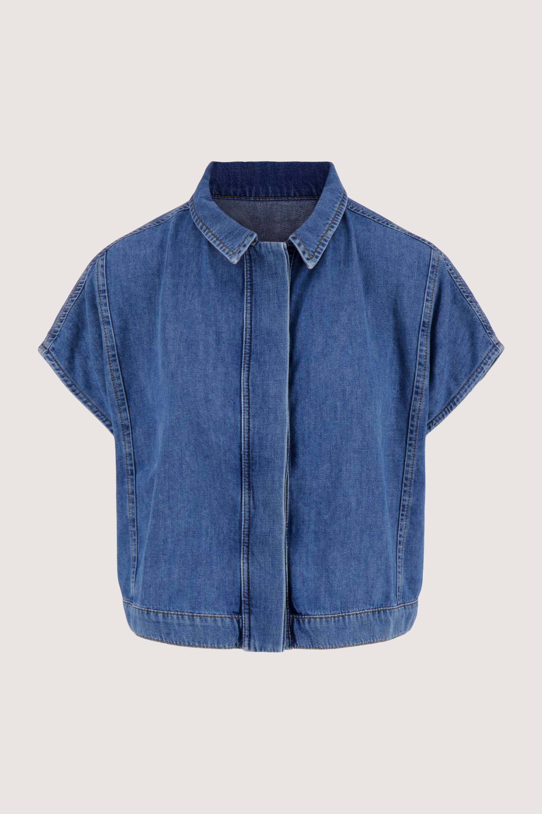 denim mouwloos jack