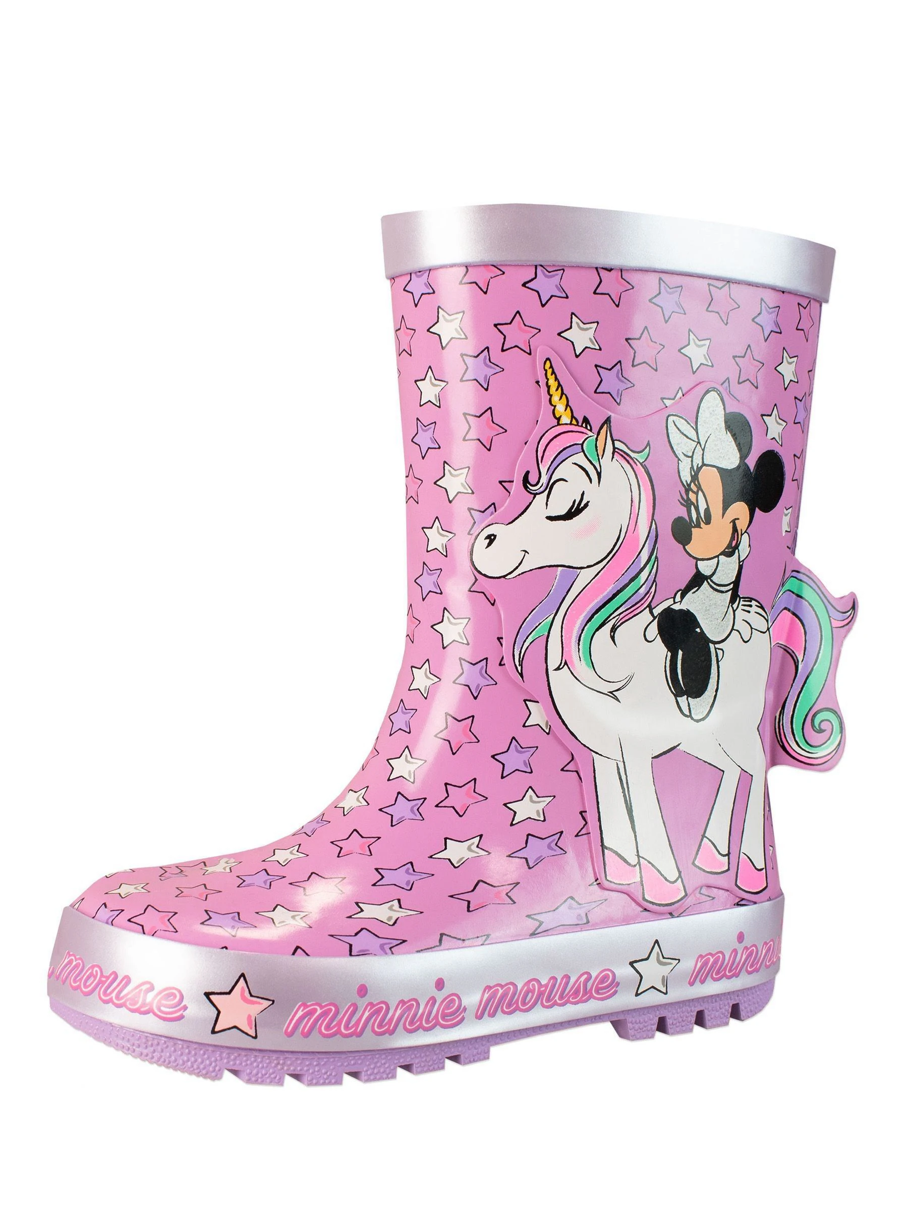 Minnie Mouse-figuur Laarzen met eenhoorn Print