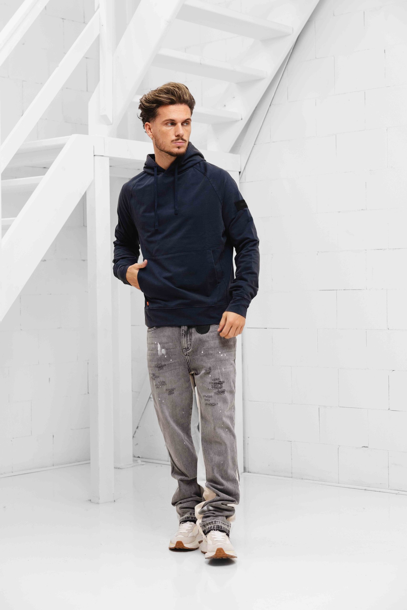 Cruyff Non Denim Hoodie Heren Donkerblauw
