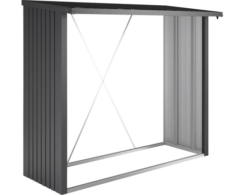 Brandhoutberging biohort WoodStock 230 229 x 102 x 199 cm donkergrijs metallic