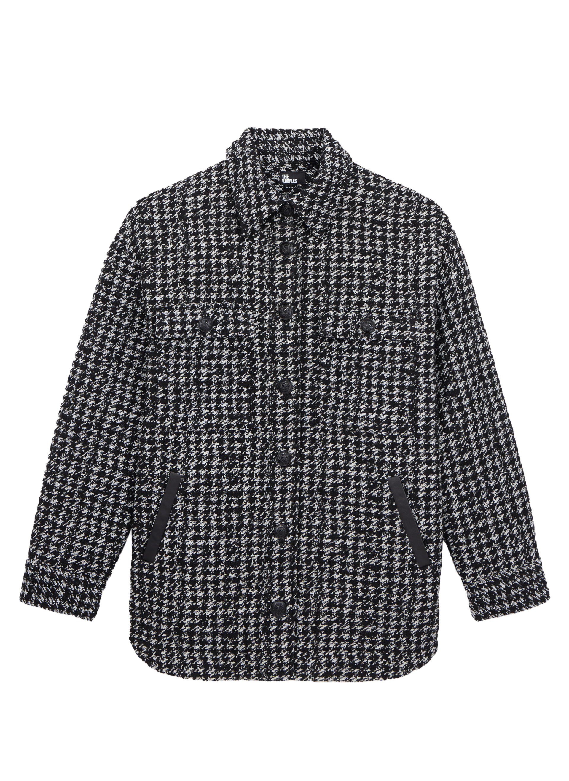 Surchemise col classique en tweed| Noir