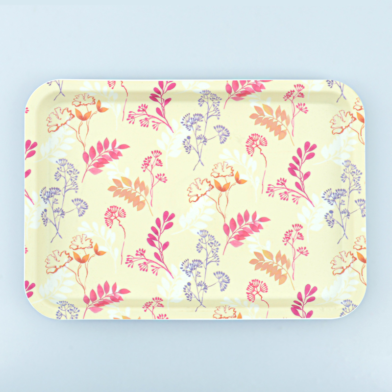 Plateau 'Lise' beige et rose