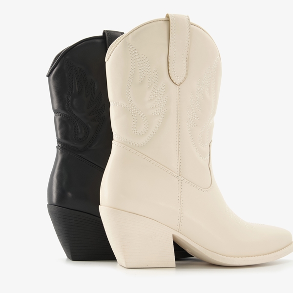 Blue Box lage dames western boots crème
