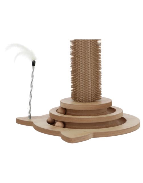 Adori Houten Kattenspel Mika - Kattenspeelgoed - 32x32x49 cm Houtkleur