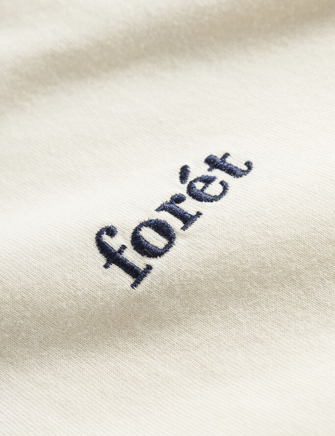 Forét ABODE EMBROIDERY T-SHIRT Cloud/navy