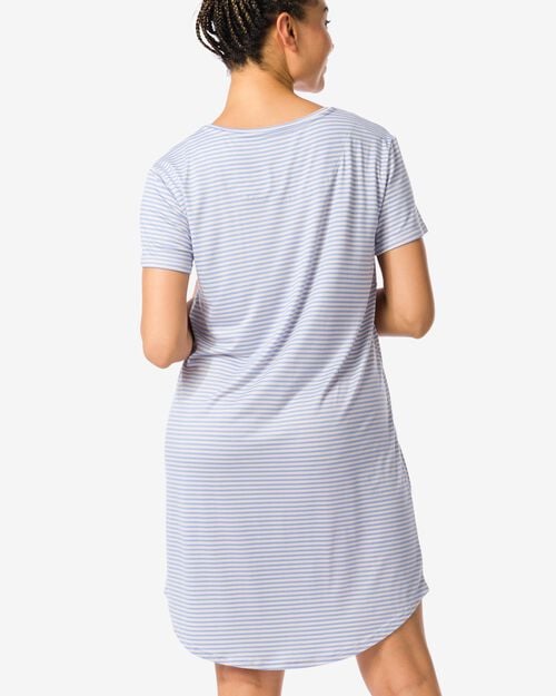chemise de nuit femme rayée bleu clair