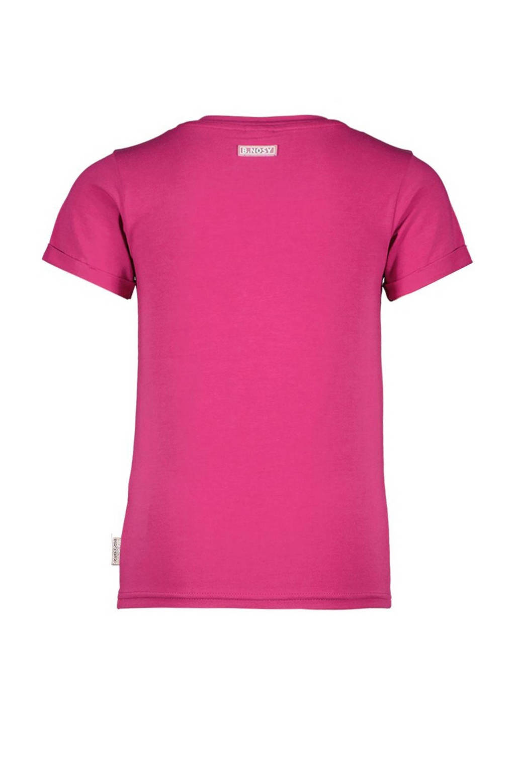 B.Nosy T-shirt met tekst fuchsia/mintgroen