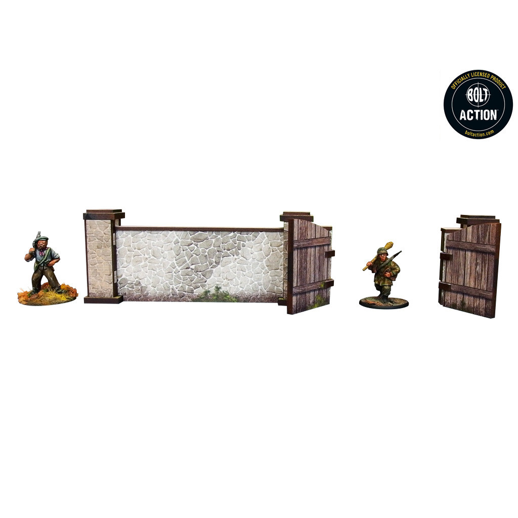 WW2 - Normandy Stone Wall w. Gate (high)