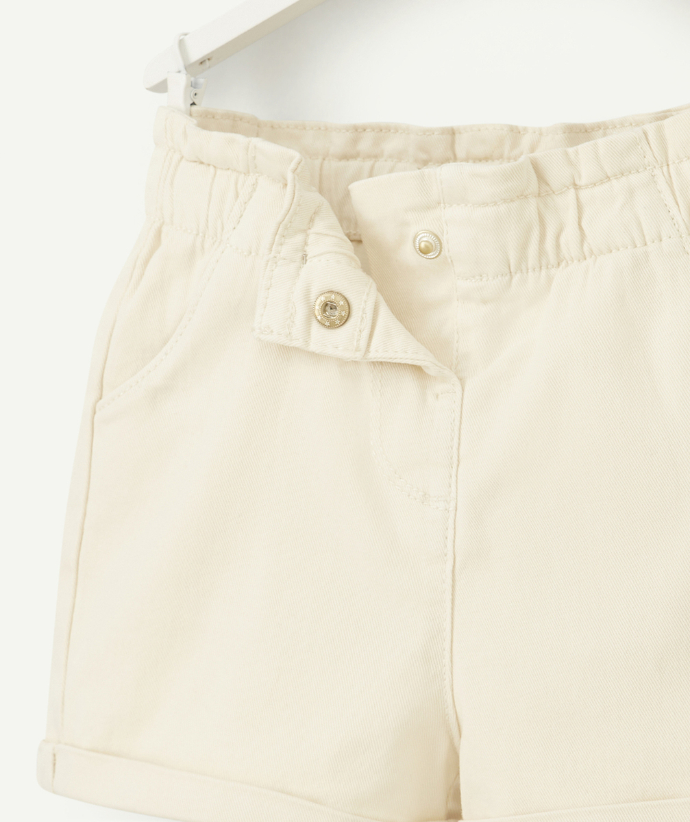 SHORT BÉBÉ FILLE EN FIBRES RECYCLÉES ÉCRU
