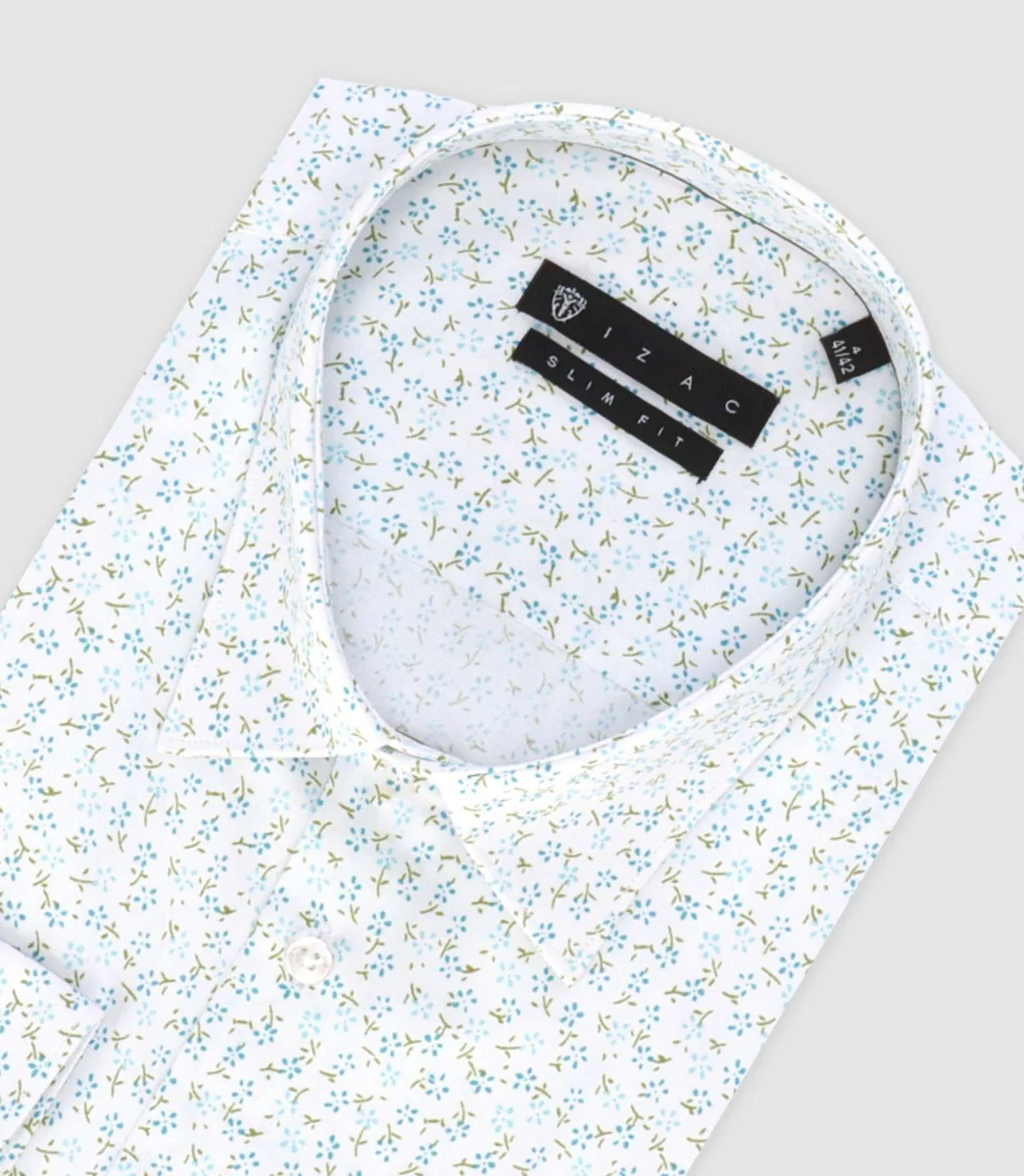 Chemise ville à imprimé vert 