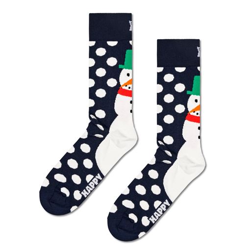 Happy Socks Jumbo Snowman Strømper, Navy, 41-46