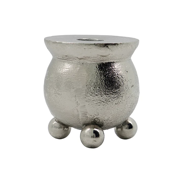 House Doctor - Classic Kerzenständer, H 8 cm, antik-silber
