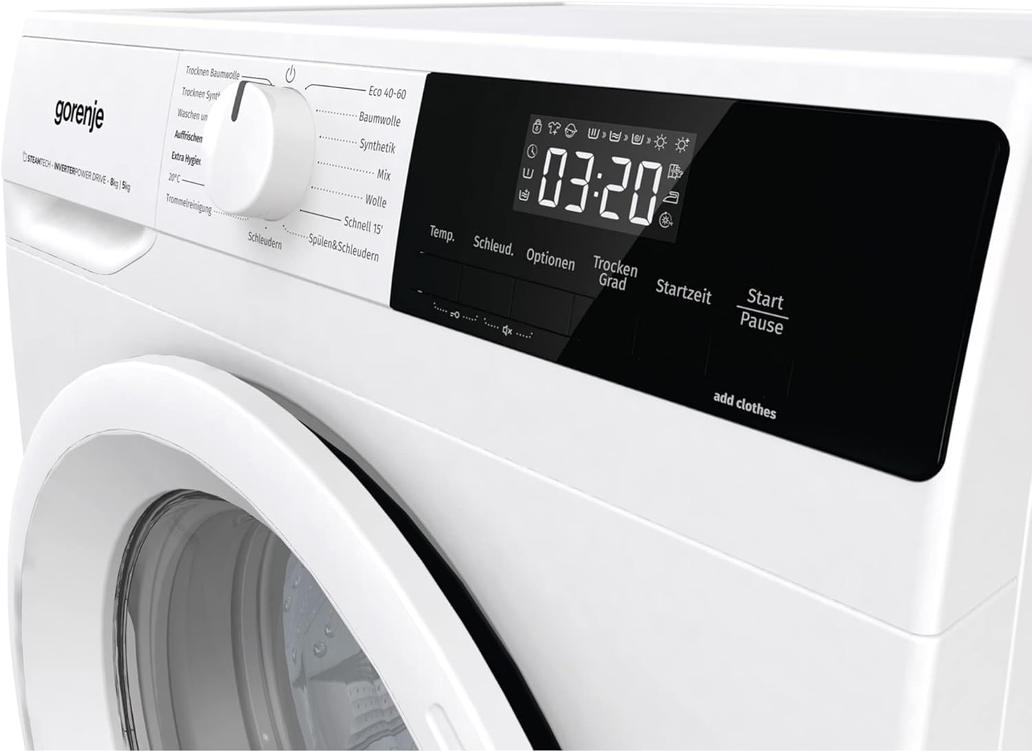 Gorenje W3D2A854ADPS /DE Waschtrockner 8kg waschen / 5kg trocknen AquaStop 15 Programme LED Display Überlaufschutz Wäschenachlege Funktion