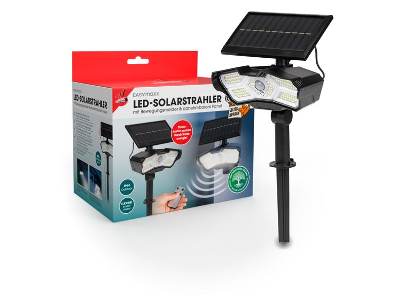 MAXXmee Solarstrahler 3.7 V Weiss Solarleuchte für Boden- oder Wandmontage