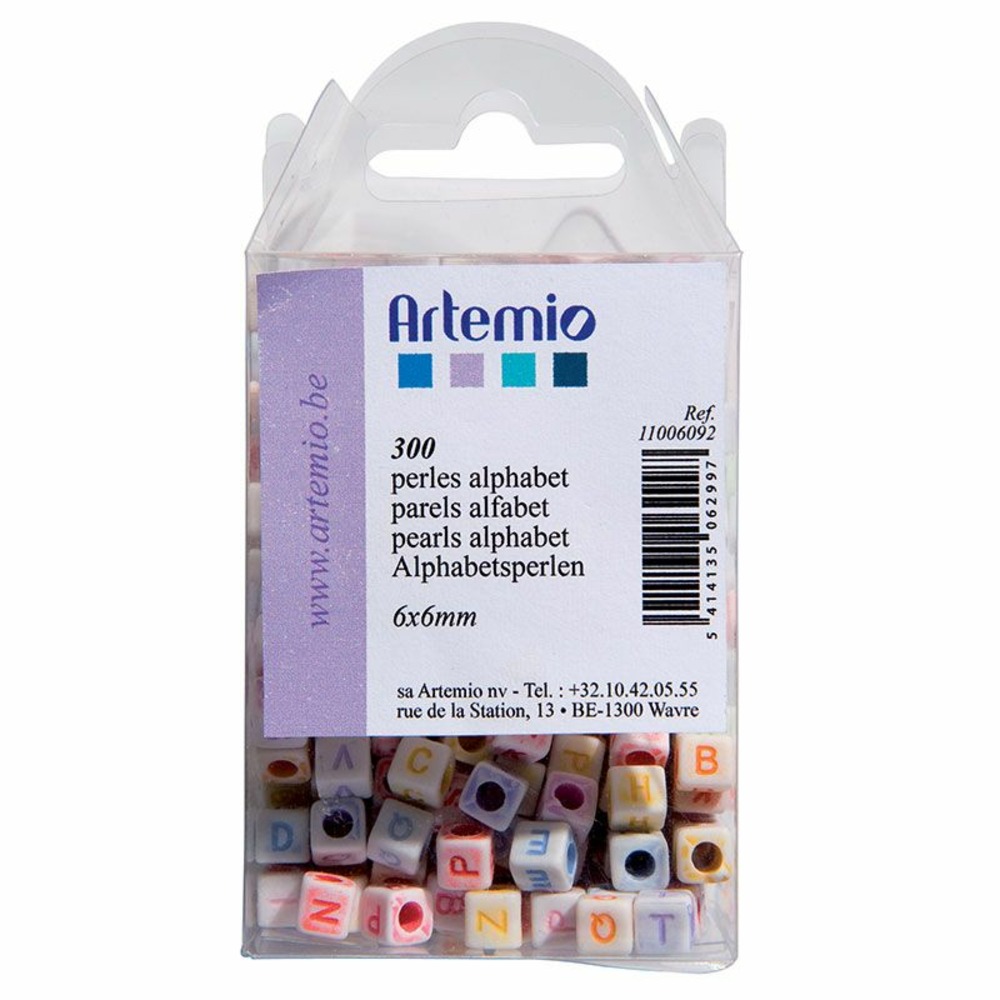 300 perles alphabet 6 mm