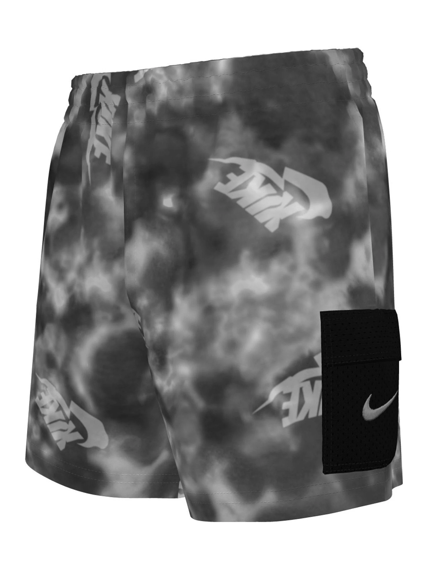 Grijs - Nike Volley zwembroek met waterverftekening van 4 inch