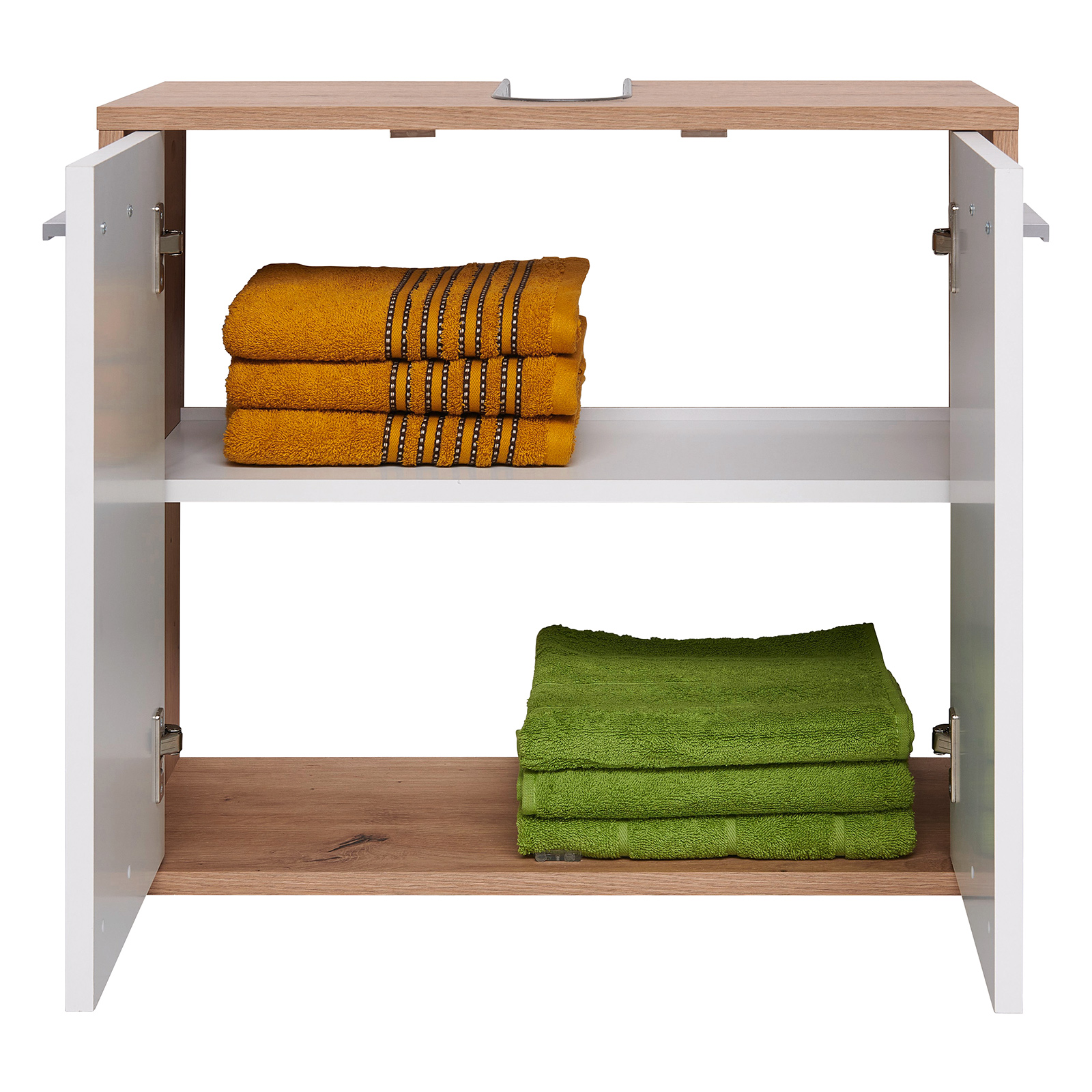 Waschbeckenunterschrank - Artisan Eiche - weiß - 60 cm