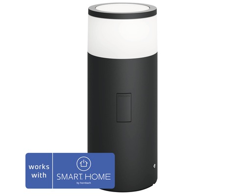 Philips Hue LED Sokkellamp Uitbreiding Calla White & Color Ambiance H 25,2 cm Zwart - Compatibel met SMART HOME van Hornbach