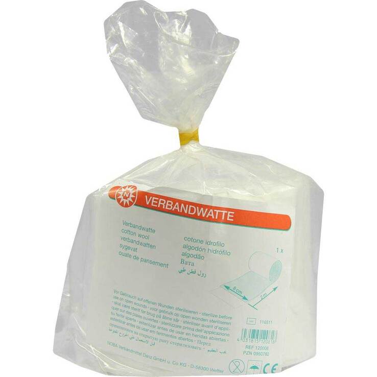 Verbandwatte gerollt 2mx8cm, 1 St