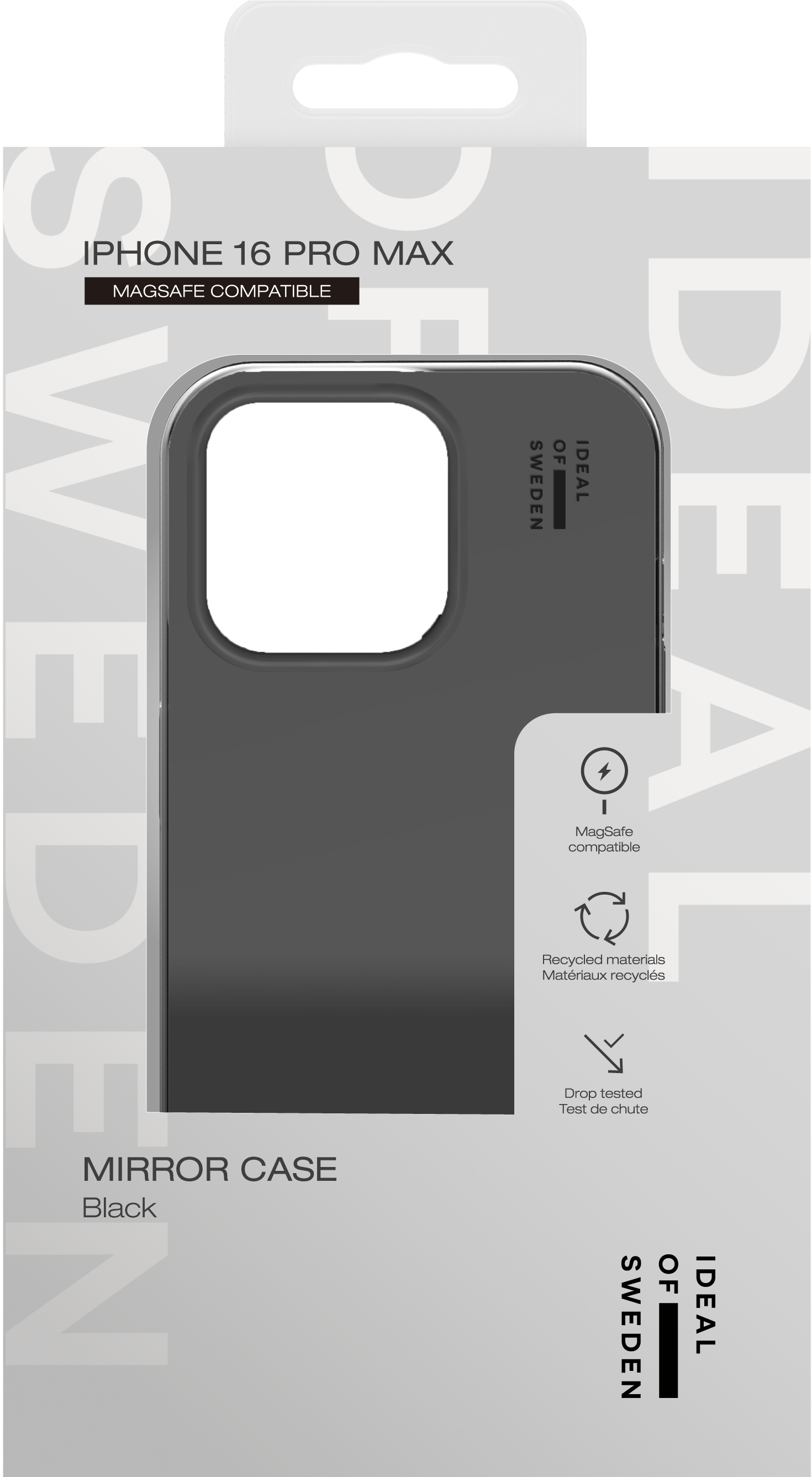 iPhone 16 Pro Max MagSafe Hardcase Hülle Mirror Case Recycled (IDMRCMS-I2467P-485) - Schwarz