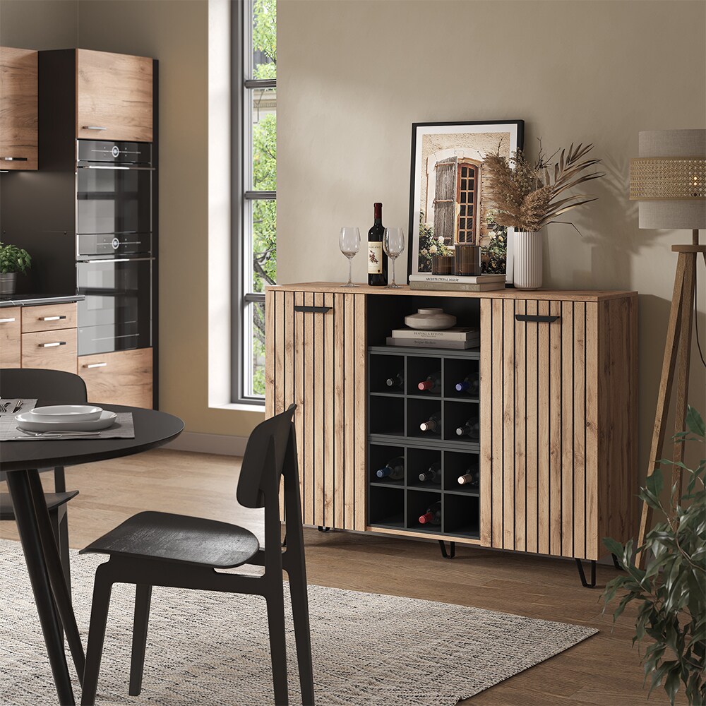 Vicco Sideboard Amber Eiche Wotan 134 x 100 cm mit 2 Türen