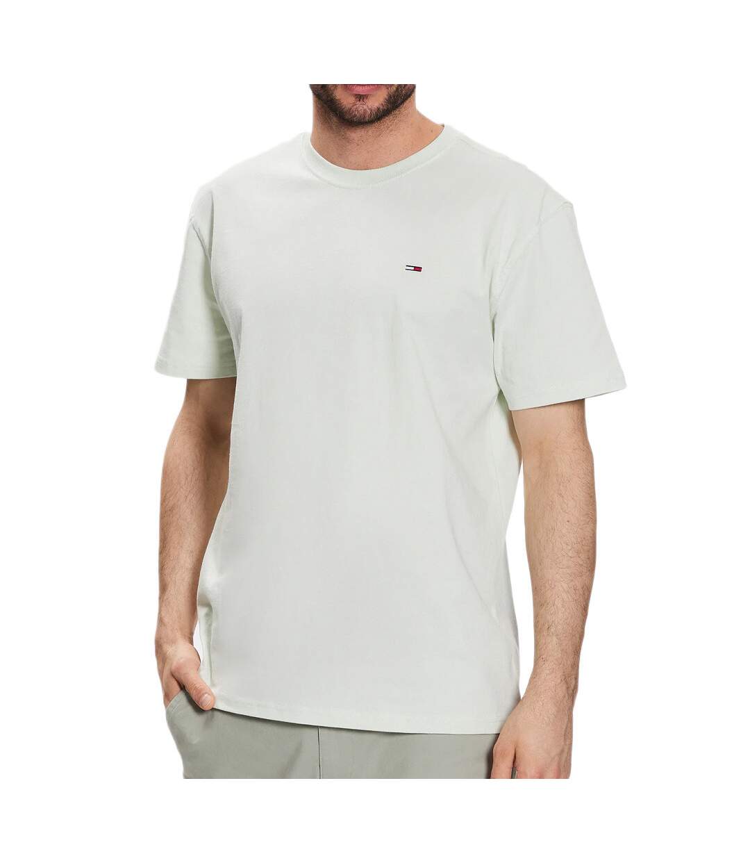 T-shirt Vert D'eau Tommy Hilfiger Solid