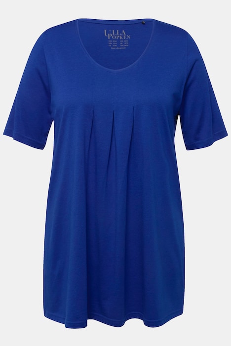 T-Shirt, Zierfalten, A-Linie, Rundhals, Halbarm, Modal
